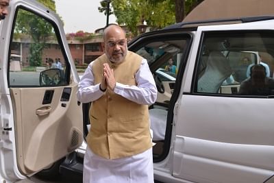New Delhi: Union Home Minister Amit Shah arrives at Parliament, in New Delhi on July 15, 2019. (Photo: IANS)