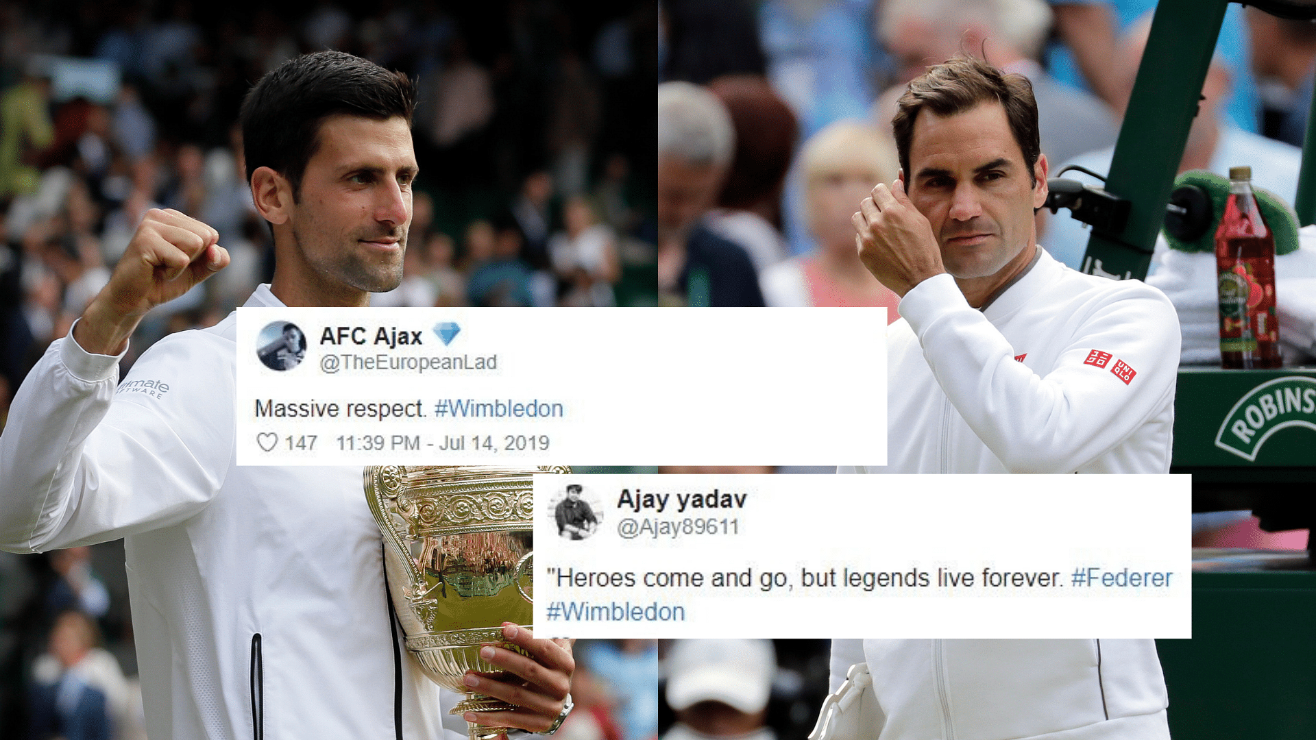 Novak Djokovic registered a win against Roger Federer at the Wimbledon Final.