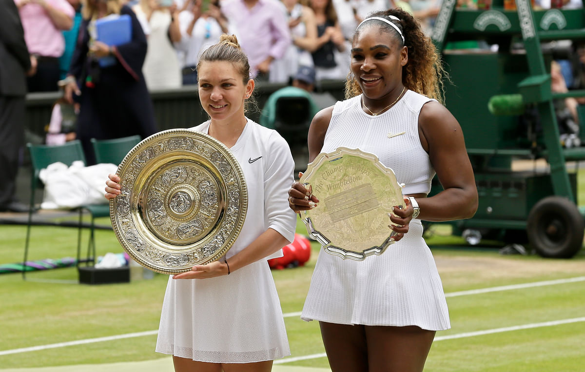 Halep beat Williams 6-2, 6-2 on Centre Court for her second major title.