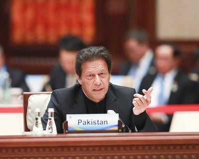 BEIJING, April 27, 2019 (Xinhua) -- Pakistani Prime Minister Imran Khan speaks at the leaders