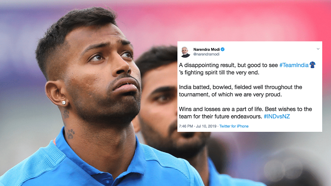 Prime Minister Narendra Modi Tweeted after India’s loss to New Zealand in the 2019 ICC World Cup semi-final.