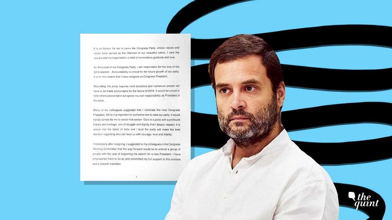 Rahul Gandhi touched upon a number of points in his resignation letter.