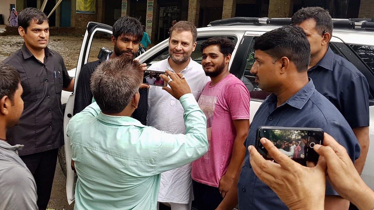 Taking to Twitter to share pictures from his visit, Rahul Gandhi said, “Coming to Amethi feels like coming home.”