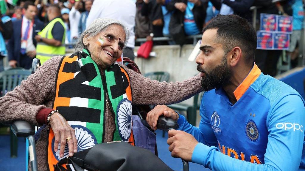  Virat Kohli personally thanked 87-year-old fan Charulata Patel after India’s win over Bangladesh in the ICC World Cup.