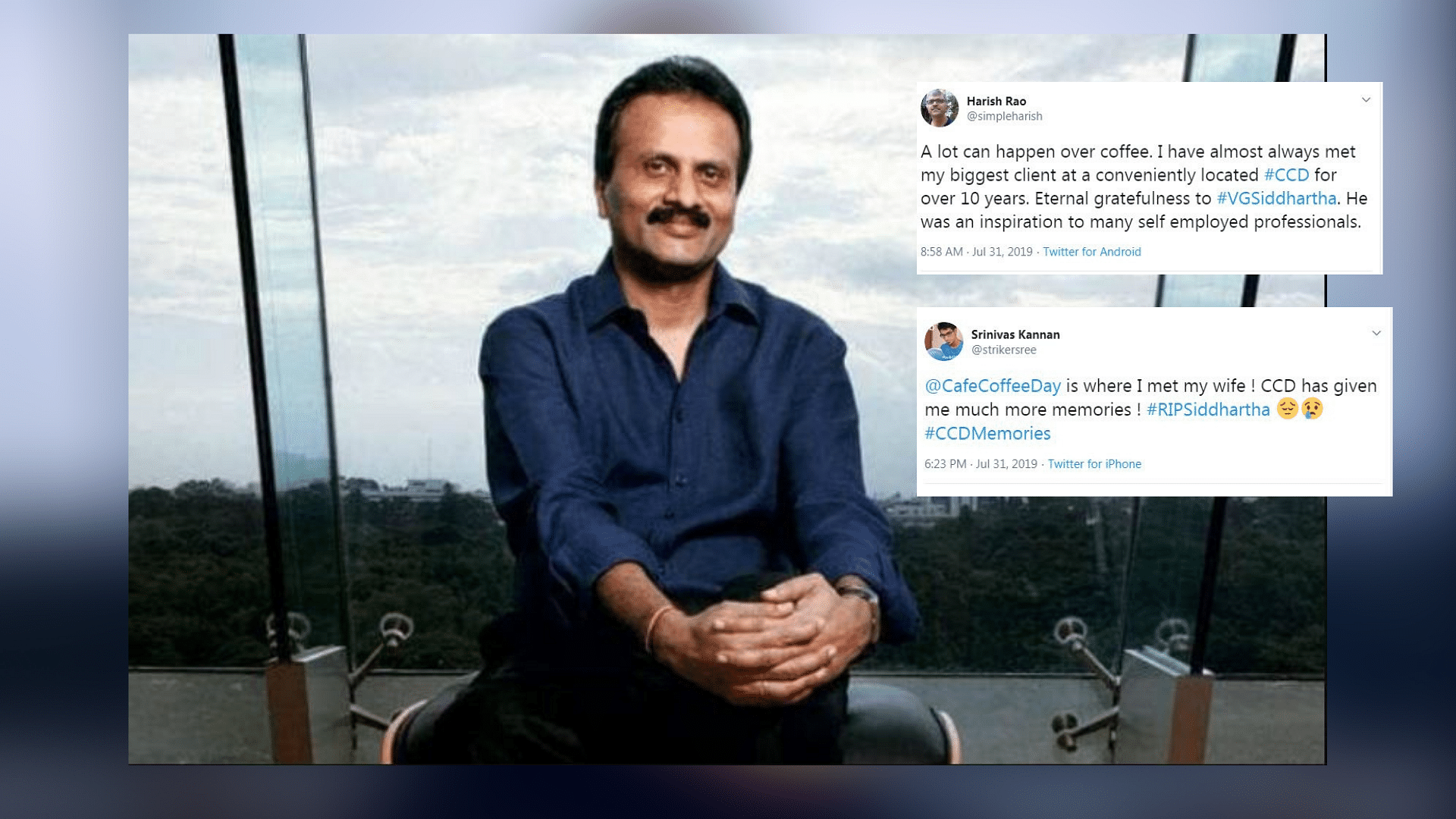 Twitter users recalled their CCD memories as its founder, VG Siddhartha, was cremated.