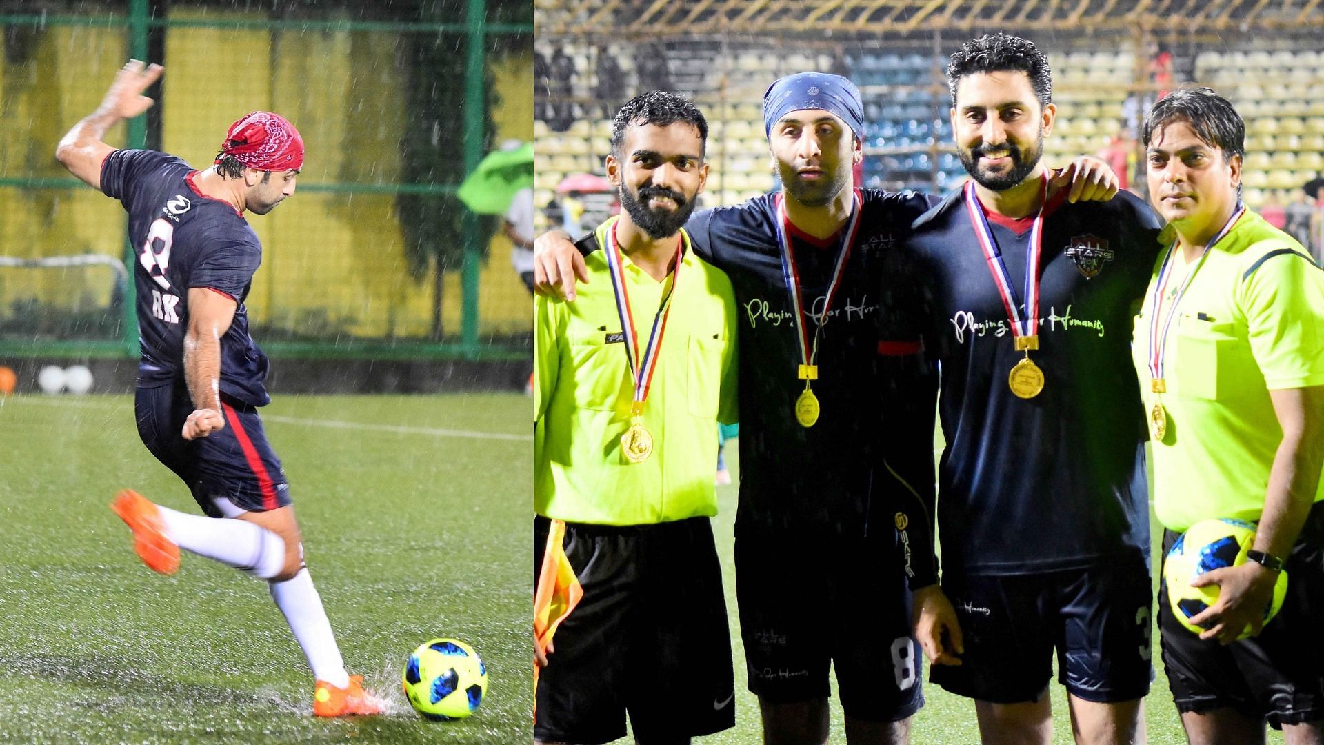 Ranbir Kapoor, Abhishek Bachchan and team Bollywood played football with the armed forces.