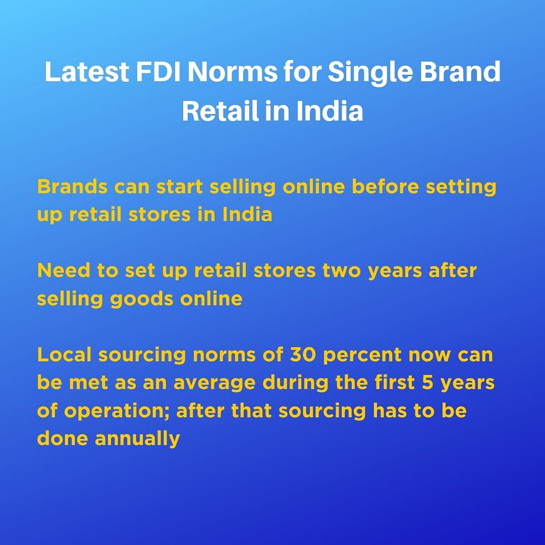 The Indian government has made changes to FDI norms for single-brand retail, which helps Apple in many ways.