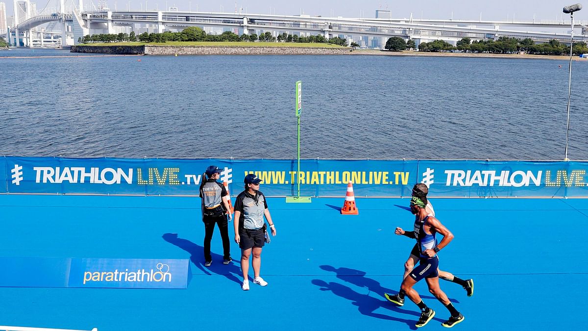 The 70 paratriathletes instead competed in a duathlon format with two runs and a bike race.