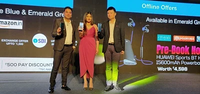 New Delhi: Huawei India Country Manager, Consumer Business Group Tornado Pan and Huawei Vice-President and Huawei India Consumer Business Group Rishi Kishor Gupta unveil Huawei Y9 Prime 2019 smartphones, in New Delhi on Aug 1, 2019. (Photo: IANS)