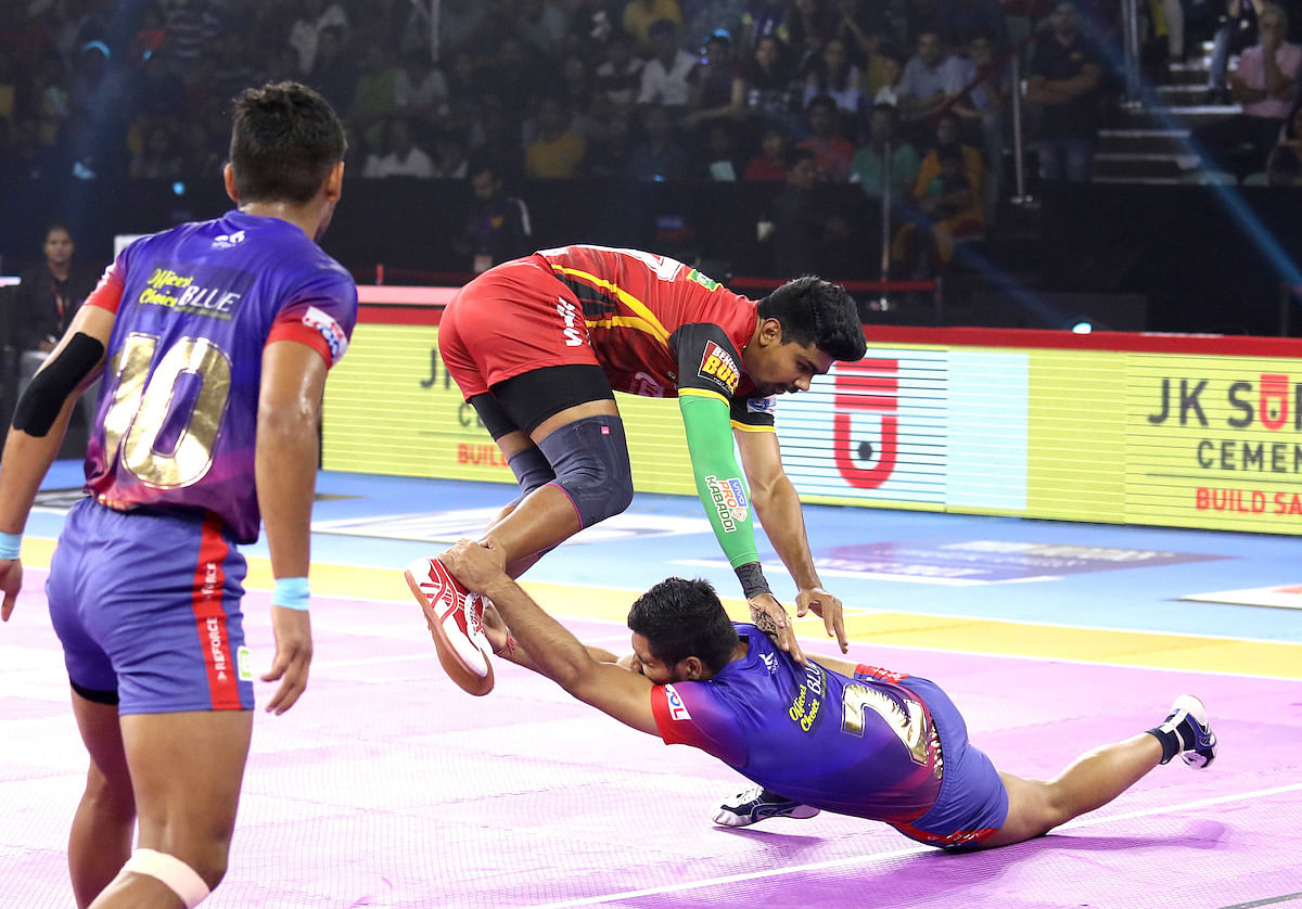 Delhi trailed for most parts of the match but inflicted a crucial All-Out in the final minutes.