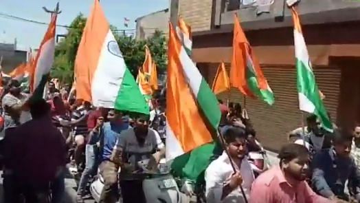 Right-wing Hindutva group Bajrang Dal held a celebratory bike rally in Jammu.