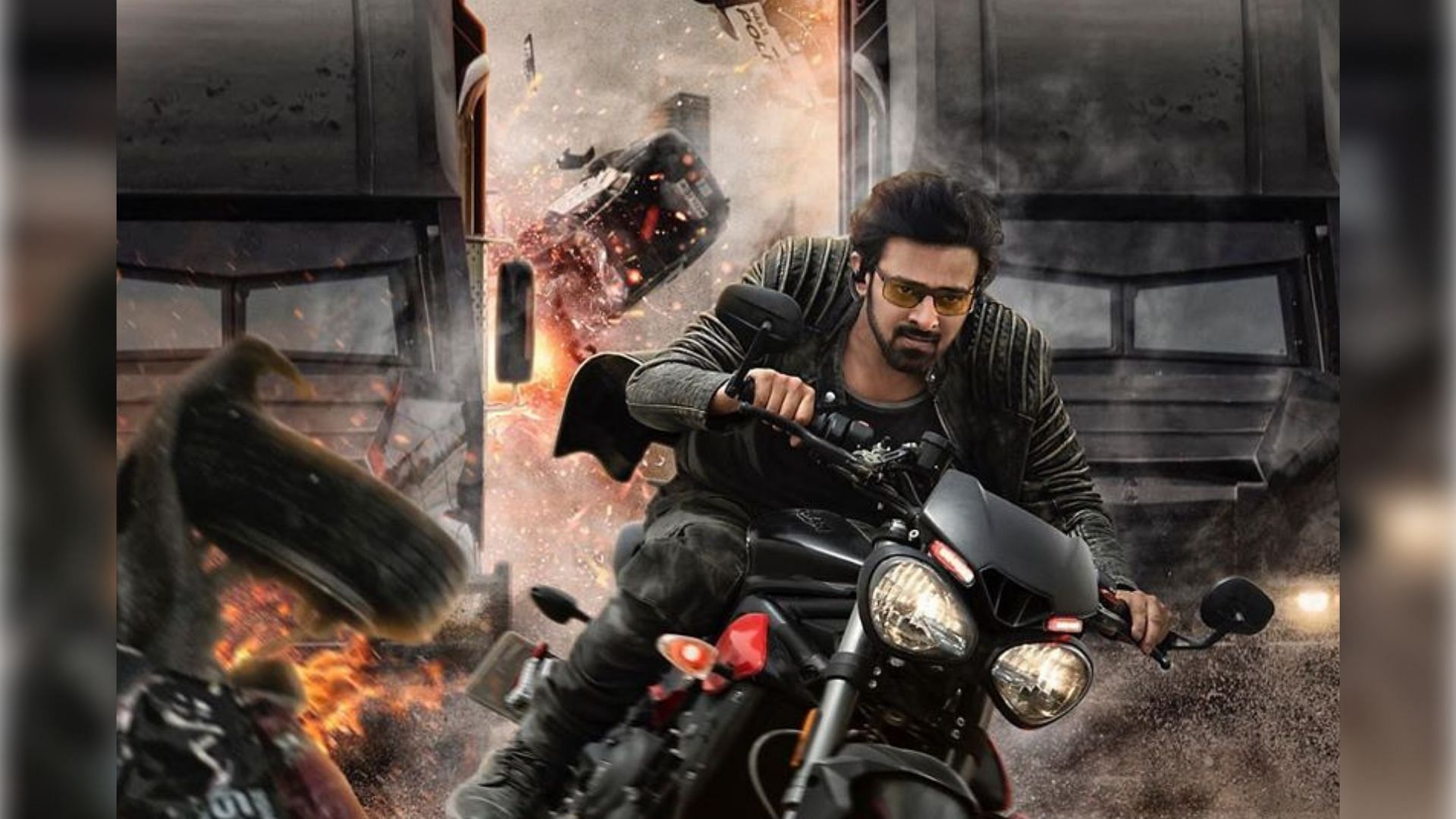 Prabhas in a poster for action thriller <i>Saaho.</i>