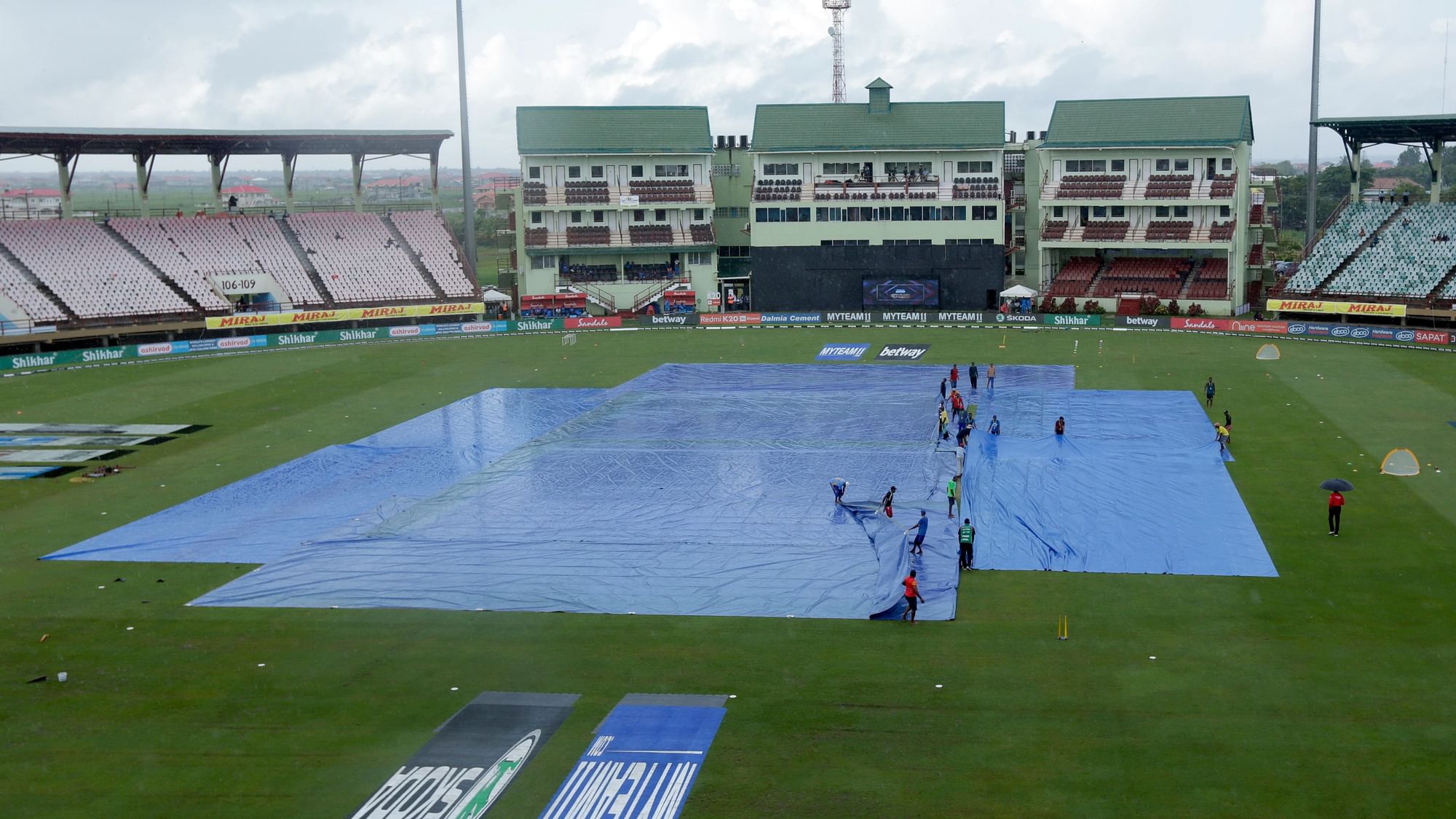 Rain stopped play in the first one-dayer between India and the West Indies after the home side scored 9 for no loss in 5.4 overs.