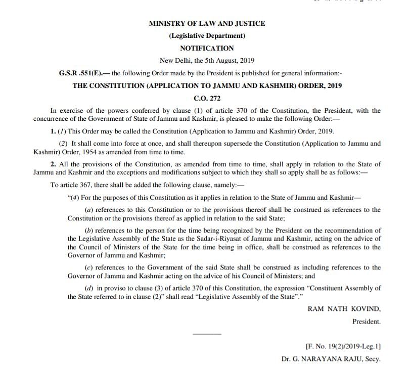 Did Govt Actually Revoke Article 370? Can the Order be Challenged?