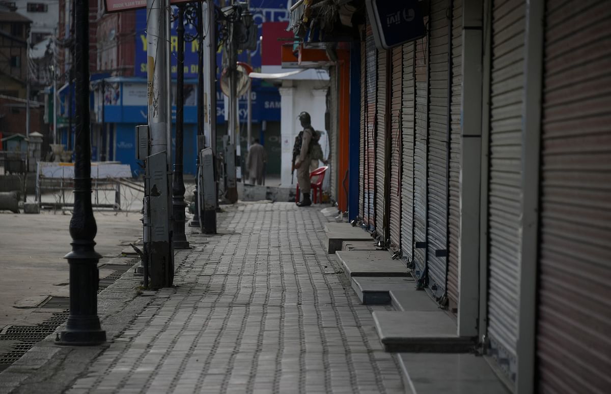 Such as this market in Srinagar, much of the Kashmir Valley remains shut