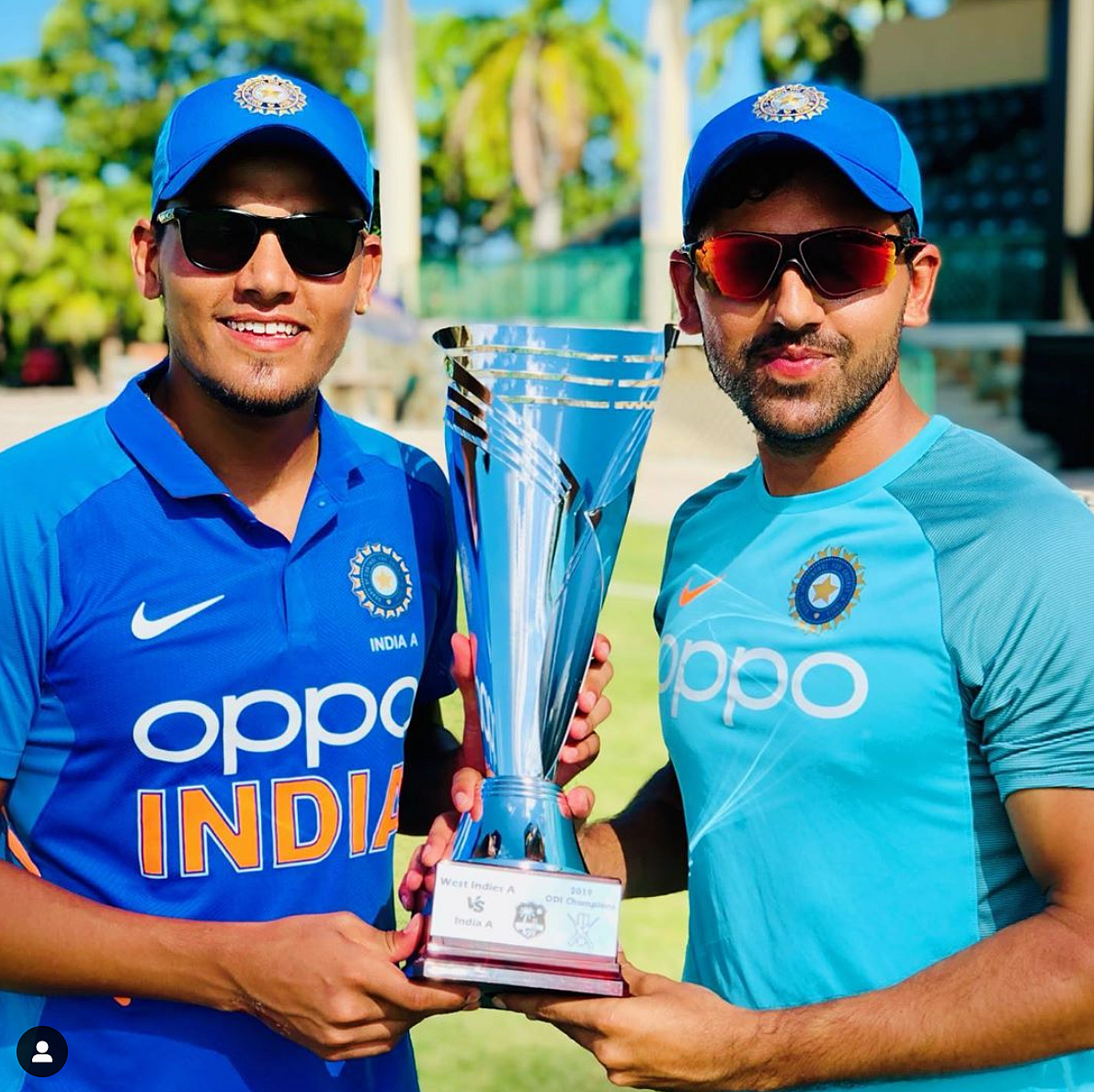 Rahul Chahar (left) with brother Deepak Chahar (right)