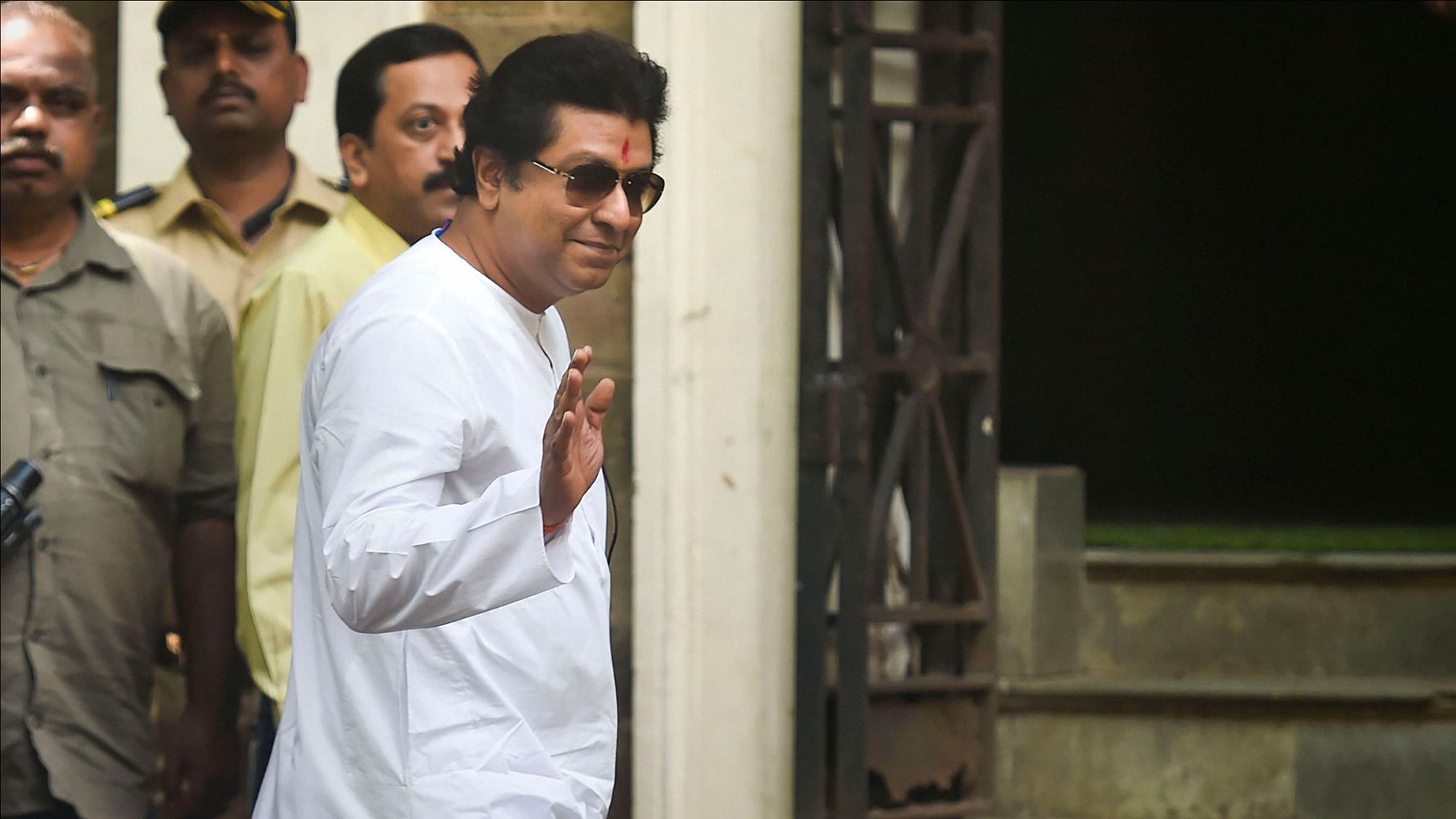 MNS chief Raj Thackeray arrives at the Enforcement Directorate office in Mumbai.&nbsp;