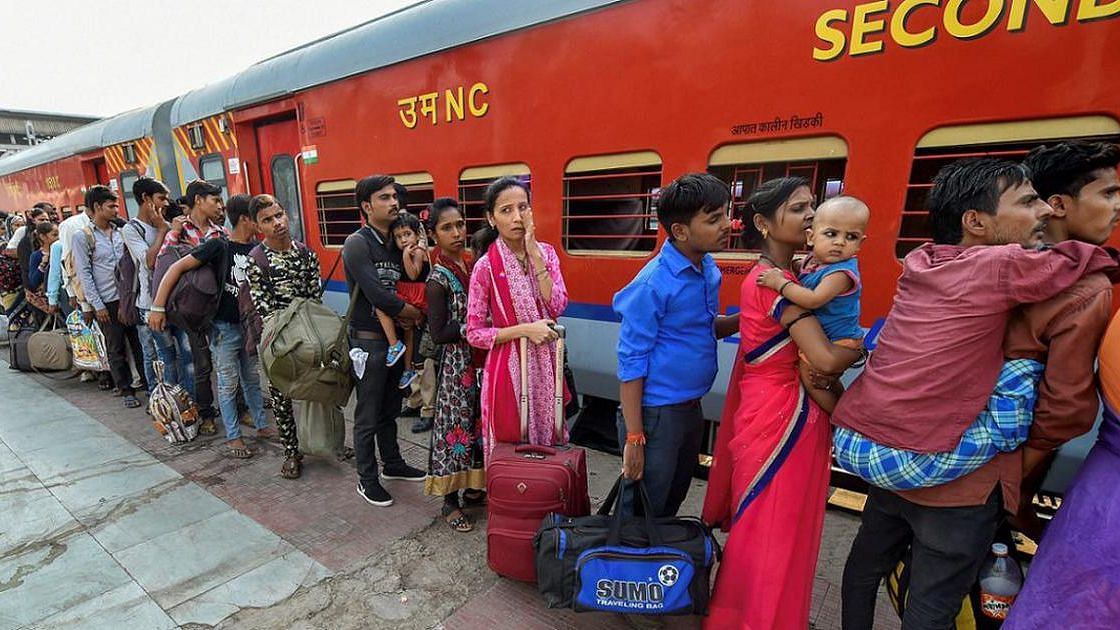 Migrants boarding train in Gujarat, October 2018. Image used for representational purposes.
