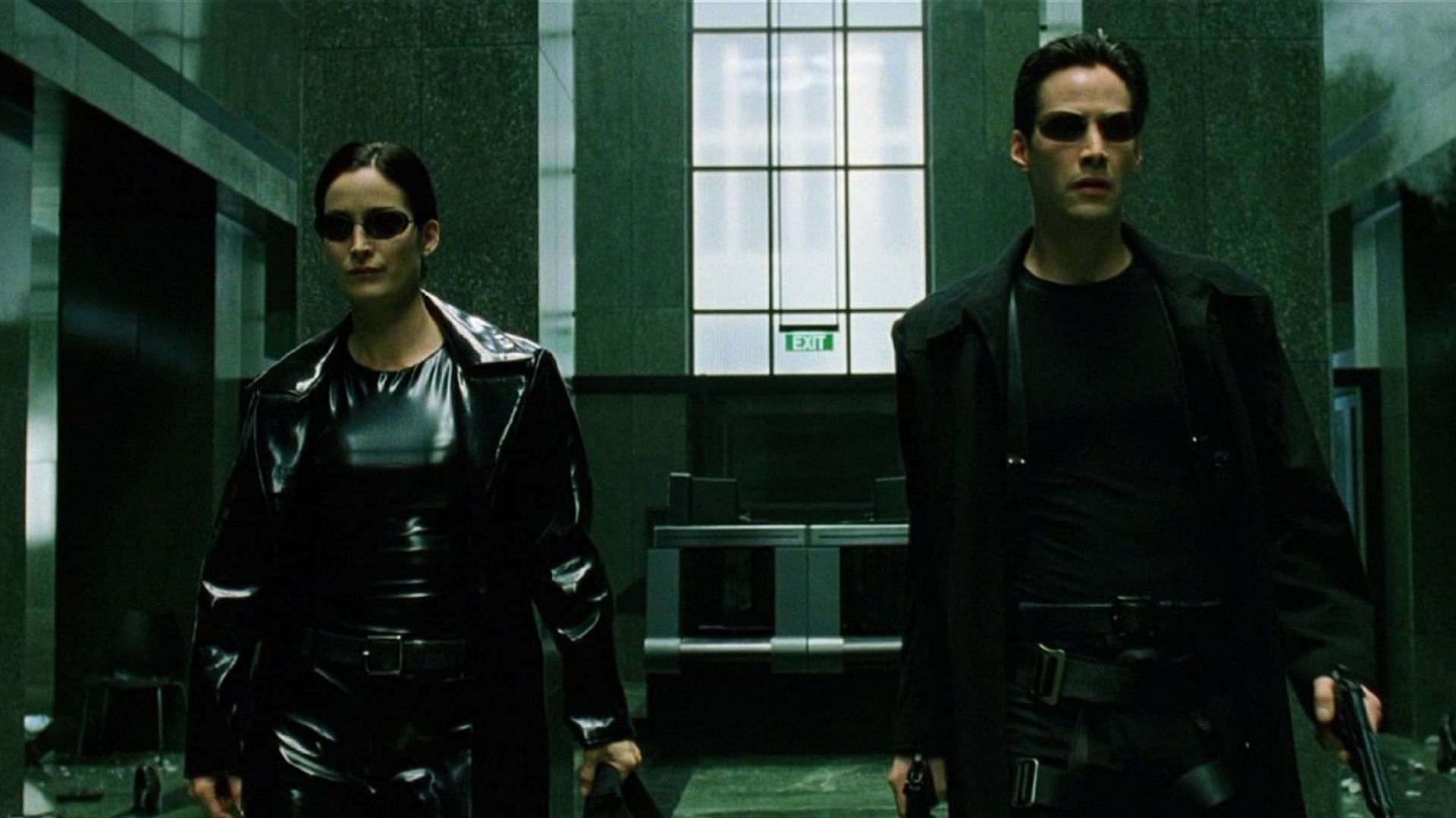 A still from <i>The Matrix</i> starring Keanu Reeves.&nbsp;