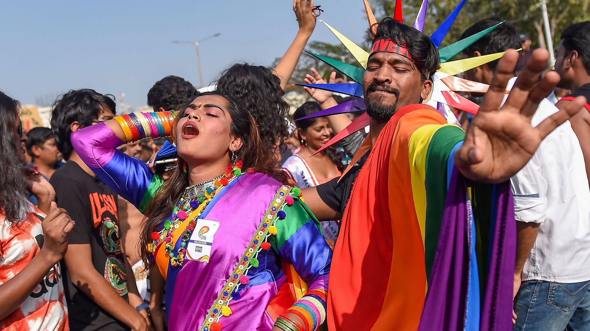 Members and supporters of LGBT groups during ‘Namma Pride Bengaluru Karnataka Queer Pride march’, in Bengaluru.