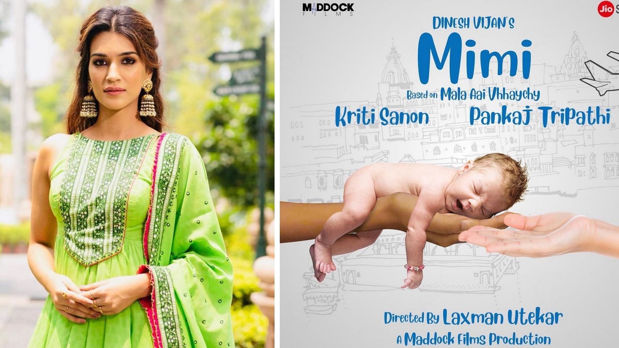 Kriti Sanon shares the poster from her upcoming film <i>Mimi</i>.