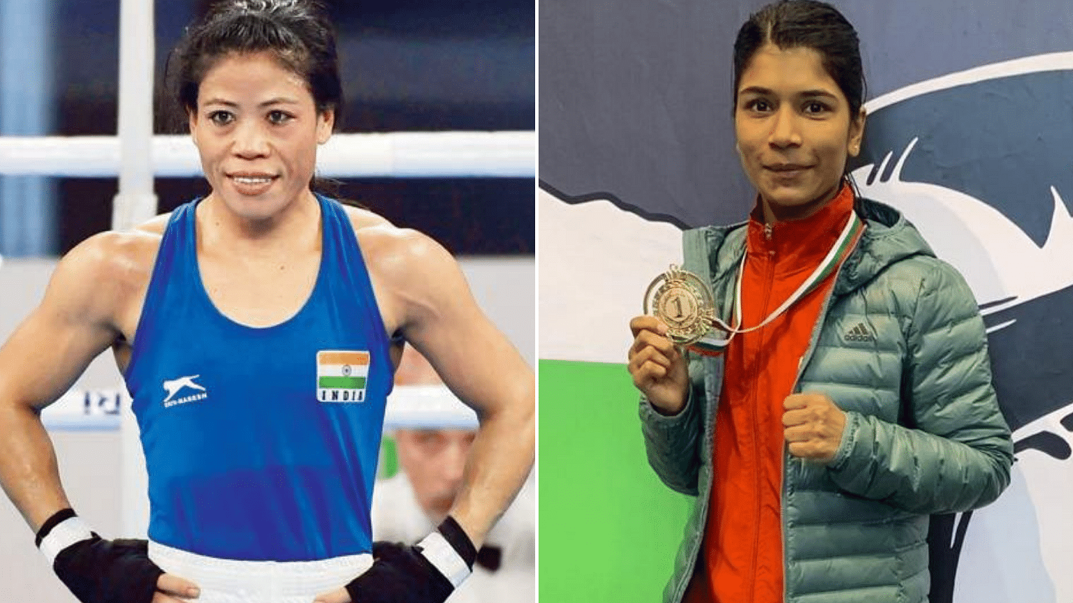 File picture of Mary Kom (left) and Nikhat Zareen.