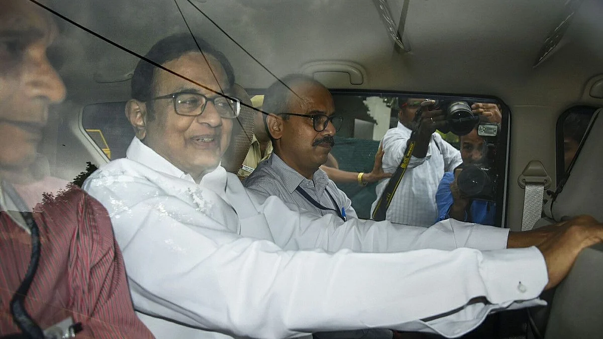 P Chidambaram being taken to CBI court on 21 August 2019. 