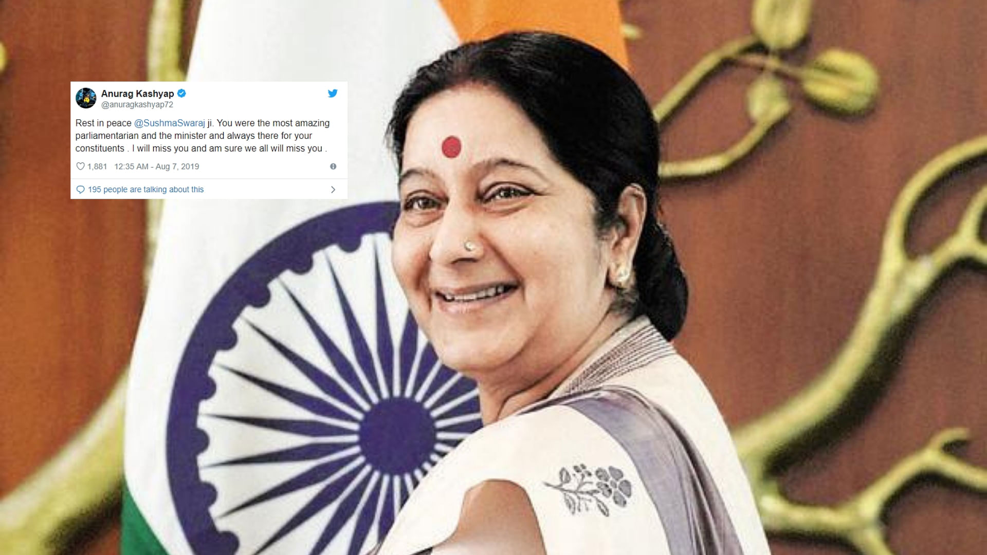 Bollywood Condoles Sushma Swaraj’s Death