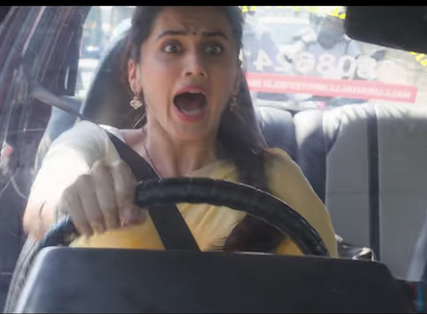 Taapsee Pannu as Kritika Aggarwal in <i>Mission Mangal</i>.