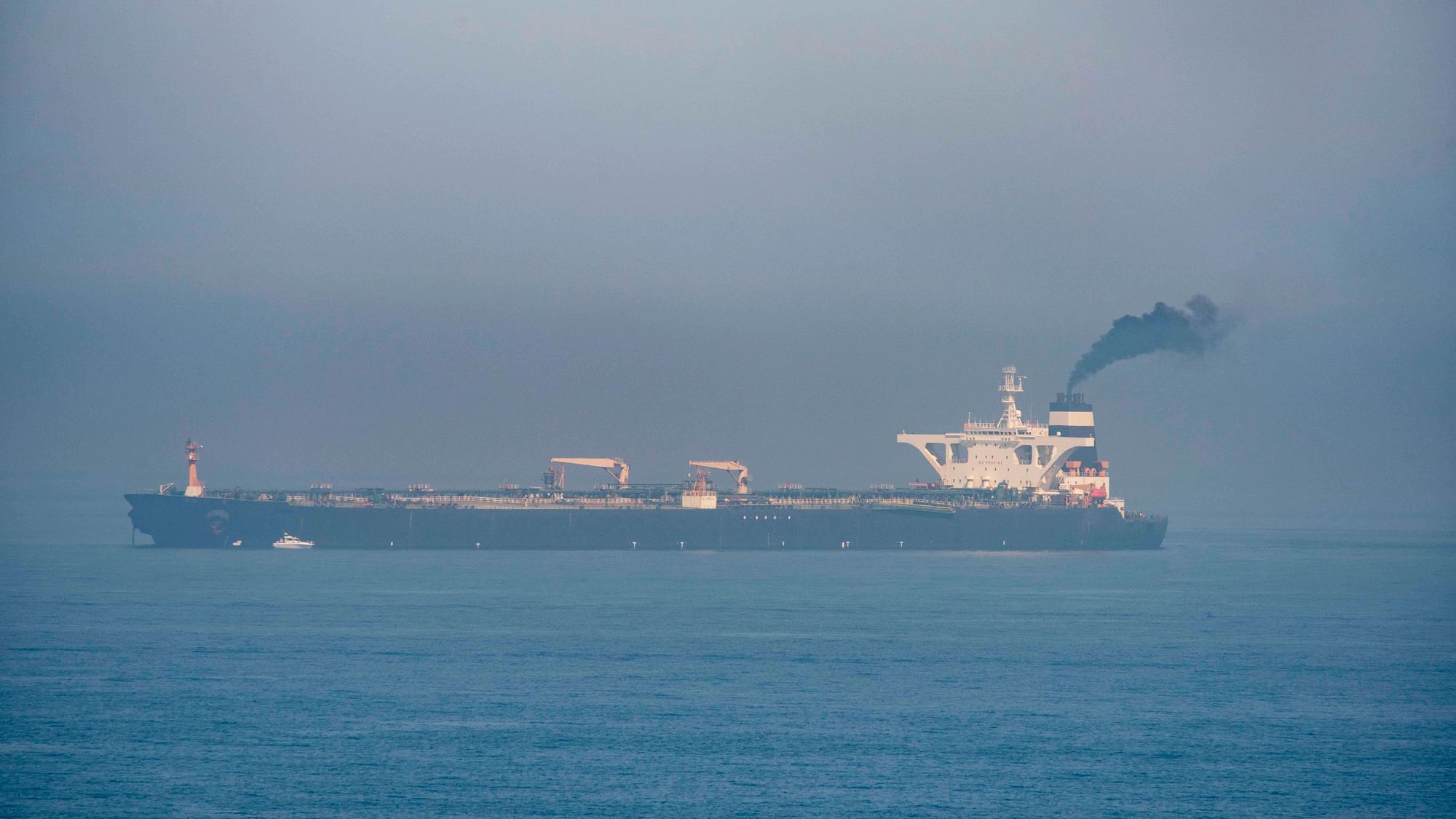  A view of the Grace 1 supertanker in the British territory of Gibraltar. The tanker was seized last month in a British Royal Navy operation off Gibraltar.&nbsp;
