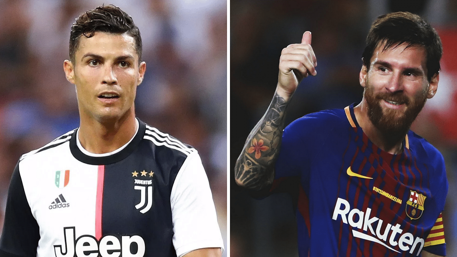 From left: Cristiano Ronaldo (left) and Lionel Messi.