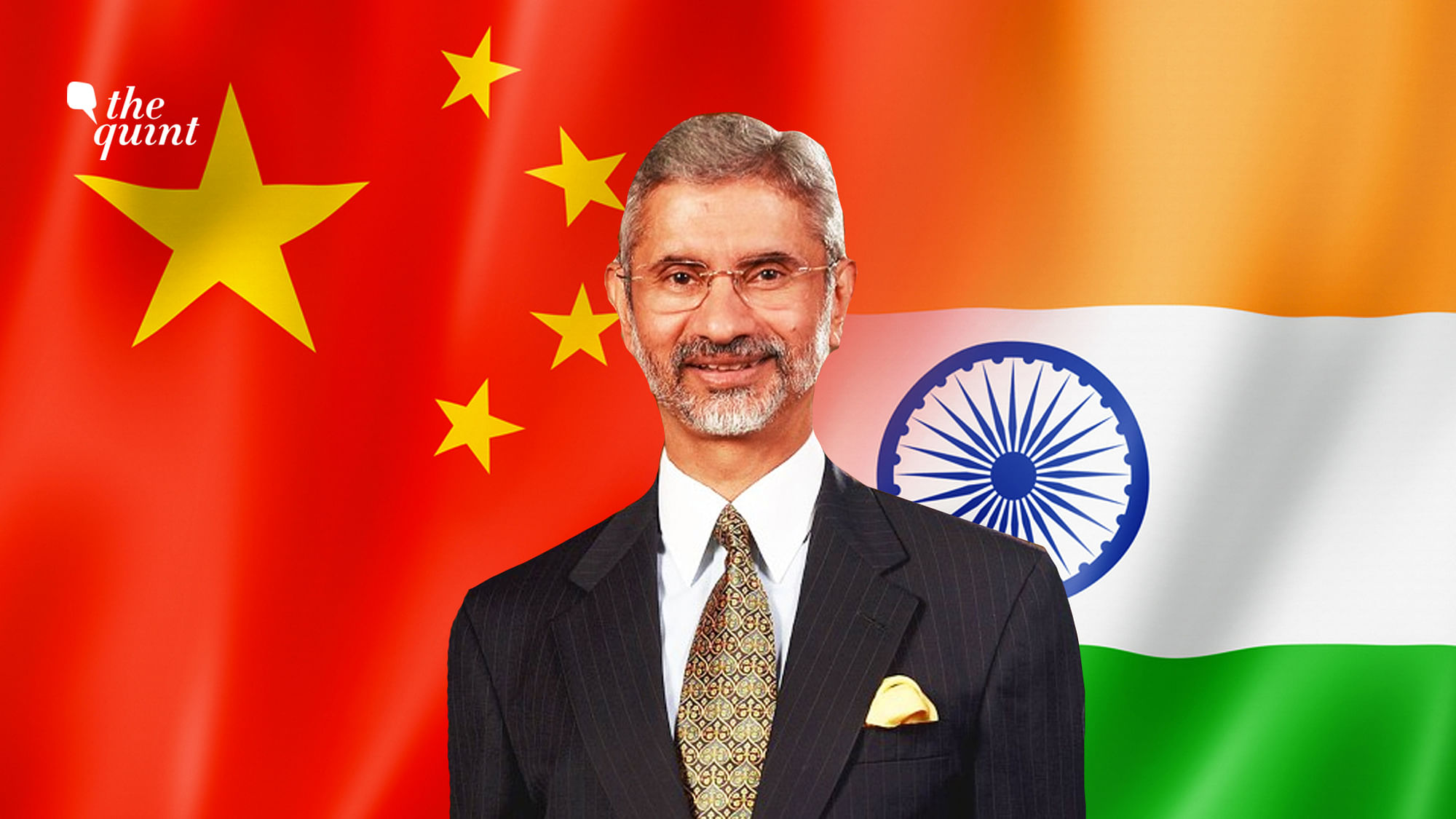 Image of EAM S Jaishankar and India-China flags used for representational purposes.
