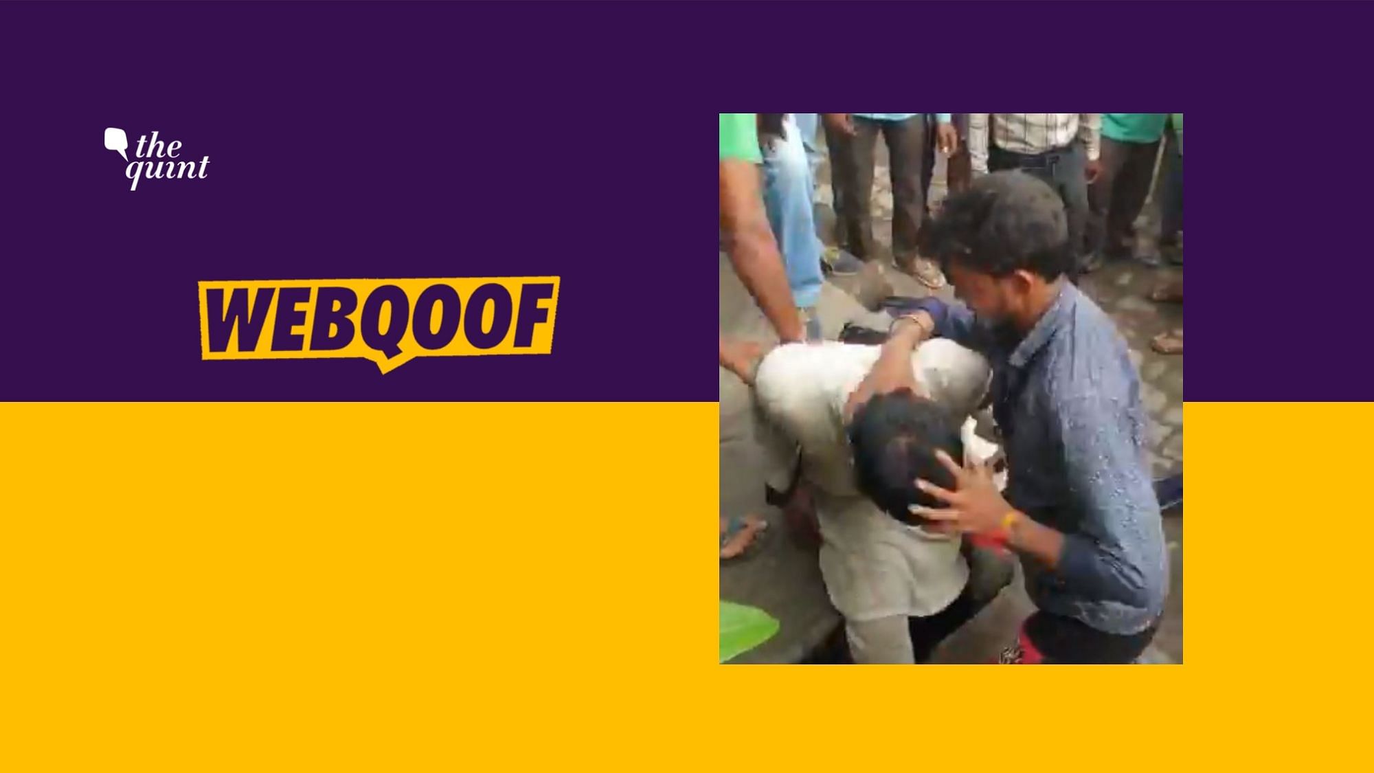 The video shows a man in white kurta being thrashed by the mob around him in broad daylight.
