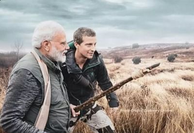 Prime Minister Narendra Modi will appear in an episode of "Man Vs Wild", the popular television programme on Discovery Channel, on August 12. Adventurer and television presenter Edward Michael Grylls, popularly known as Bear Grylls, will appear in the programme along with Modi. The programme, aimed at creating awareness about animal conservation and environmental change, will be aired at 9 p.m. (Photo Credit: Discovery Channel)