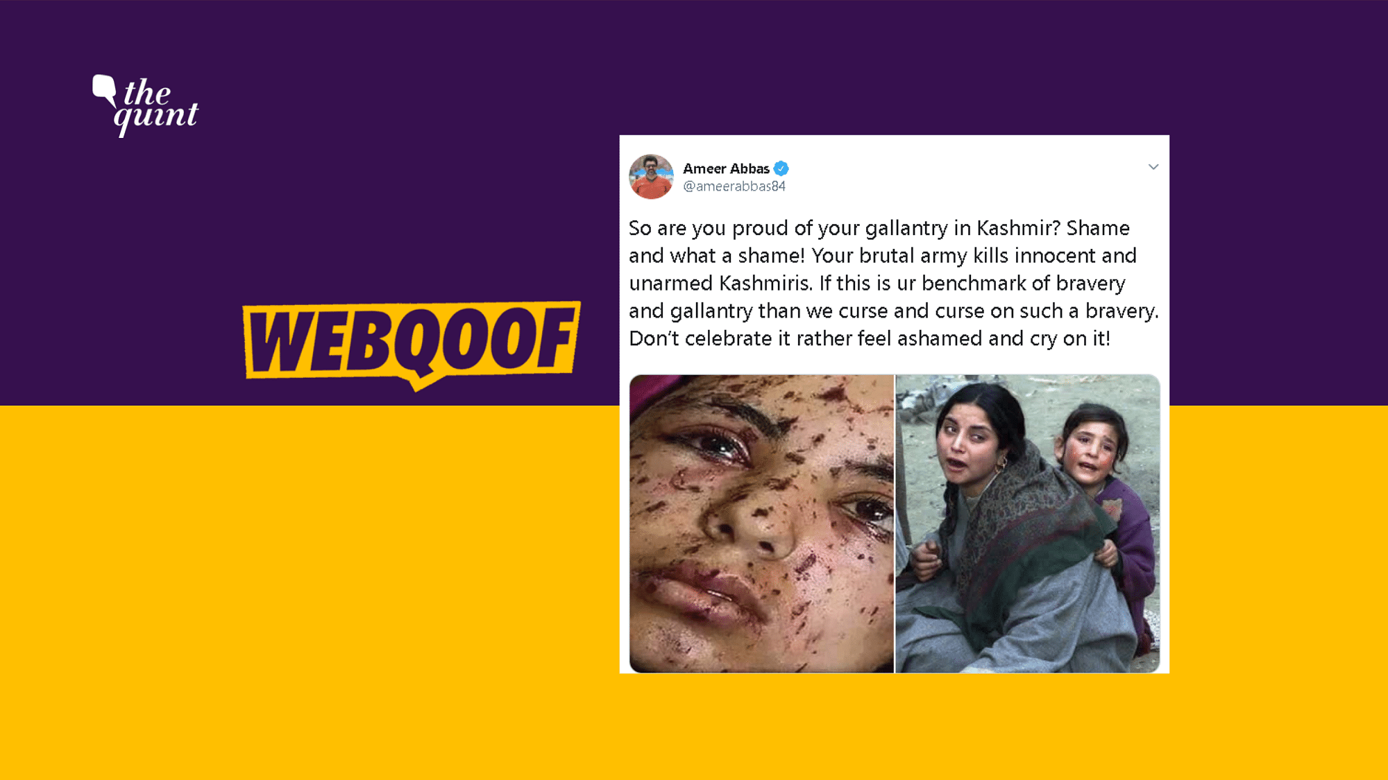 Pakistan-based journalist passed off old images as from the ongoing tension in Jammu and Kashmir.