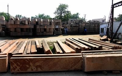 Construction material meant for building the proposed Ram temple in Ayodhya. (File Photo: IANS)