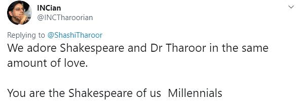 A morphed photo of Shashi Tharoor resembling William Shakespeare is doing the rounds on social media.  