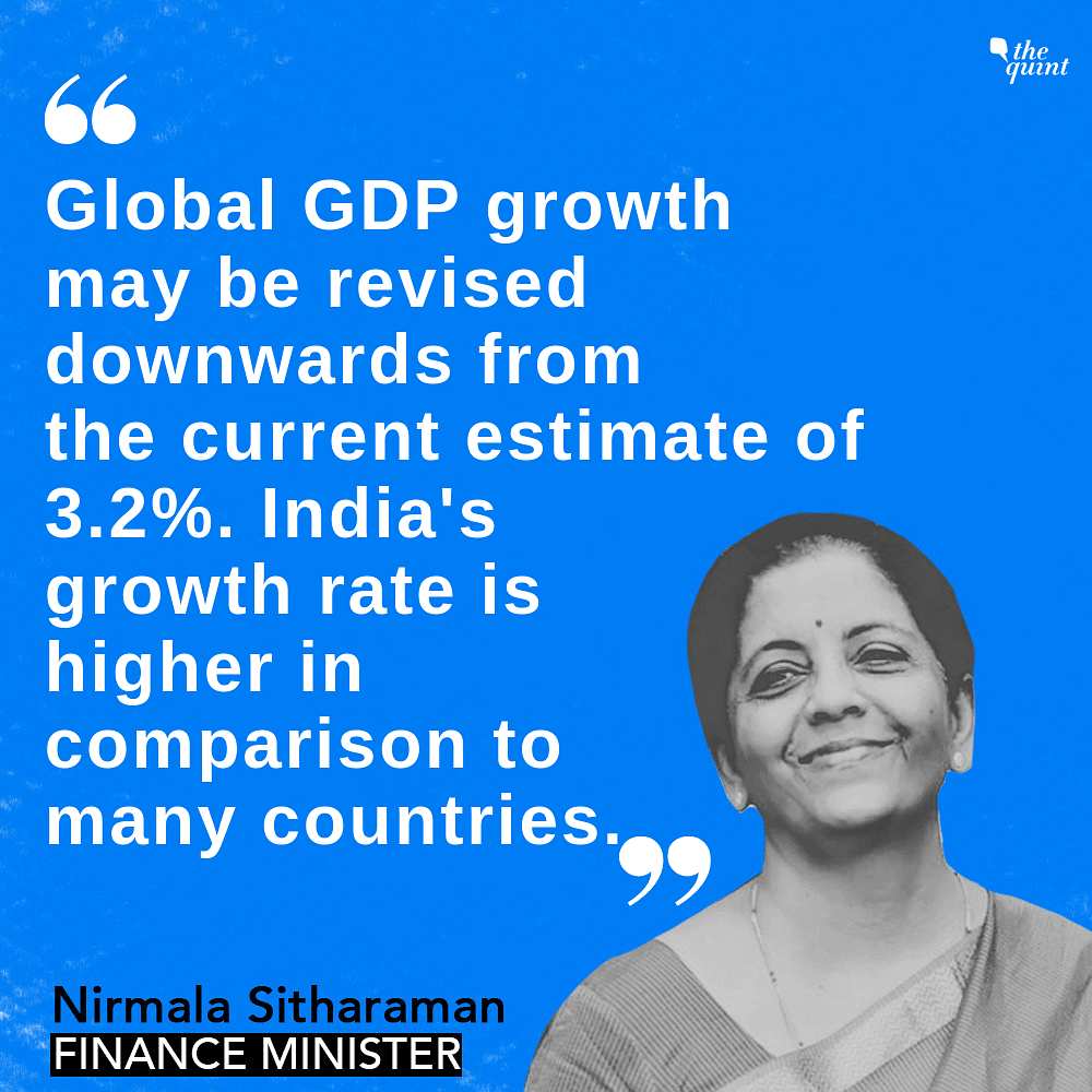 Sitharaman said India’s GDP continues to grow at a faster pace than the global economy and any other major economy.