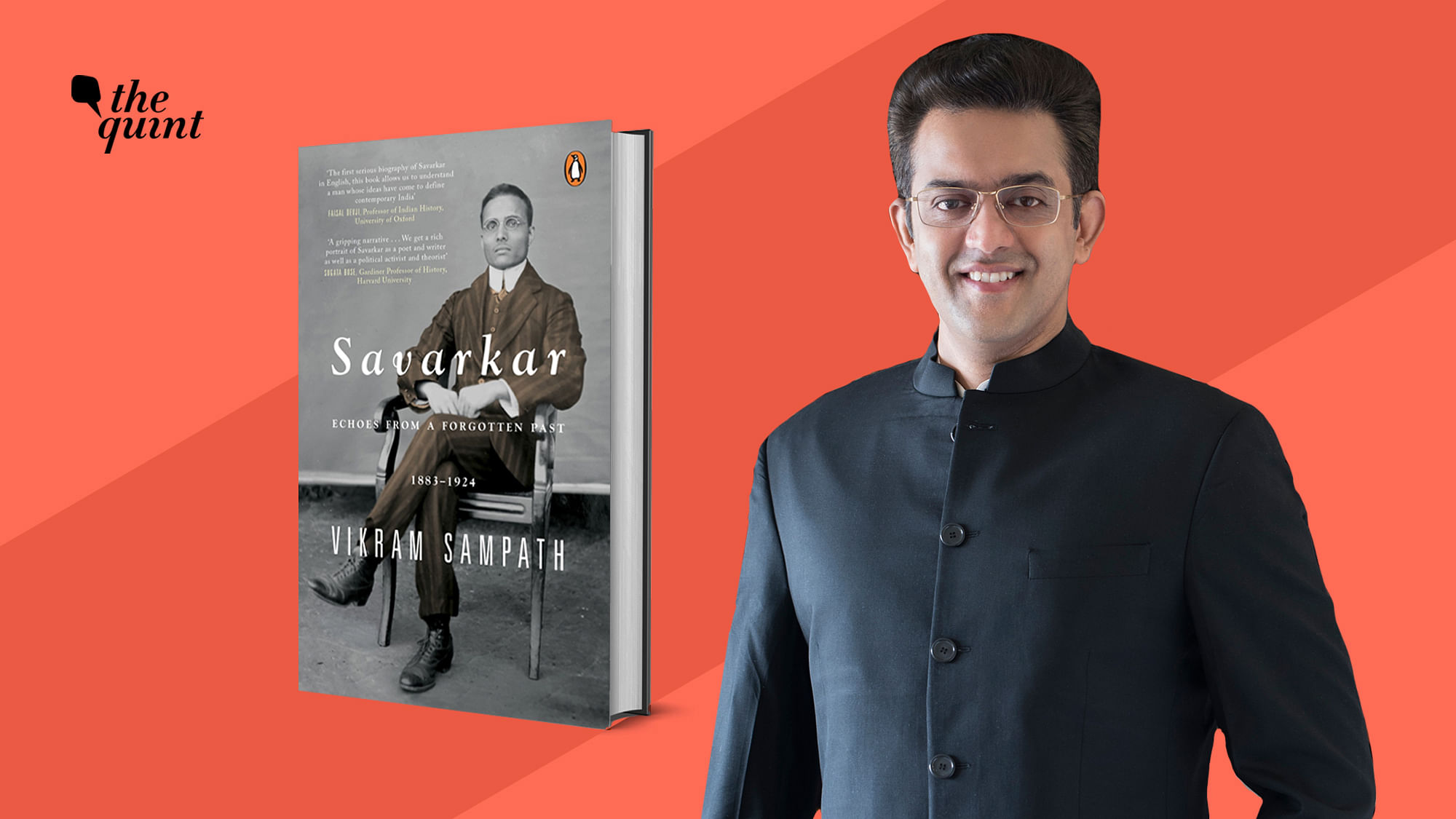 Image of the author of the latest book on Savarkar, Vikram Sampath, and the book cover, used for representational purposes.