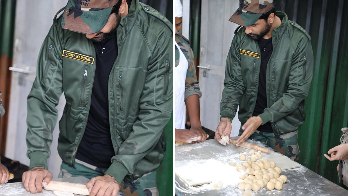 In Pics: Vicky Kaushal Tries His Hand at Making Rotis for the Army