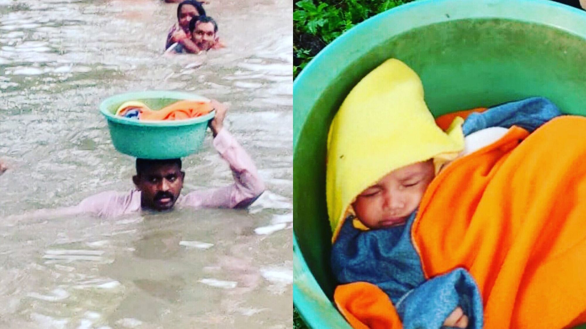 This cop in Vadodara is being hailed as a hero after a video of him rescuing a 45-day-old baby in a tub went viral on social media.