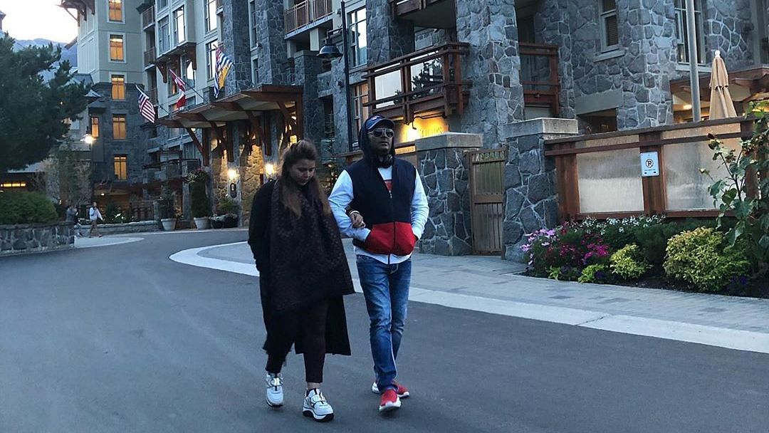 Kapil Sharma and his wife in Canada.