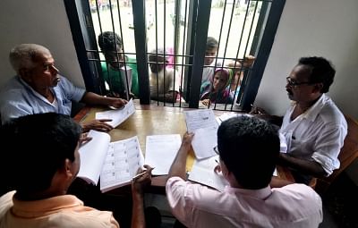 Guwahati: People queue up to check their names in Morigaon in the first complete draft of the National Register of Citizens (NRC) that was published on 30th July, 2018 and comprises names of 2,89,83,677 people of Assam. A total of 3,29,91,384 people had applied for inclusion of their names in the document, but 40,07,707 had been left out due to some discrepancies in their documents. The Assam government had started the process of updating the NRC on December 2013. (Photo: IANS)