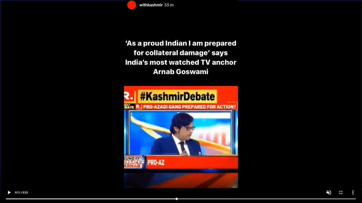 The video was shared on Wednesday claiming that Arnab said, “As a proud Indian, I am ready for collateral damage.”