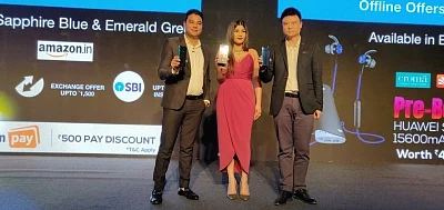New Delhi: Huawei India Country Manager, Consumer Business Group Tornado Pan and Huawei Vice-President and Huawei India Consumer Business Group Rishi Kishor Gupta unveil Huawei Y9 Prime 2019 smartphones, in New Delhi on Aug 1, 2019. (Photo: IANS)