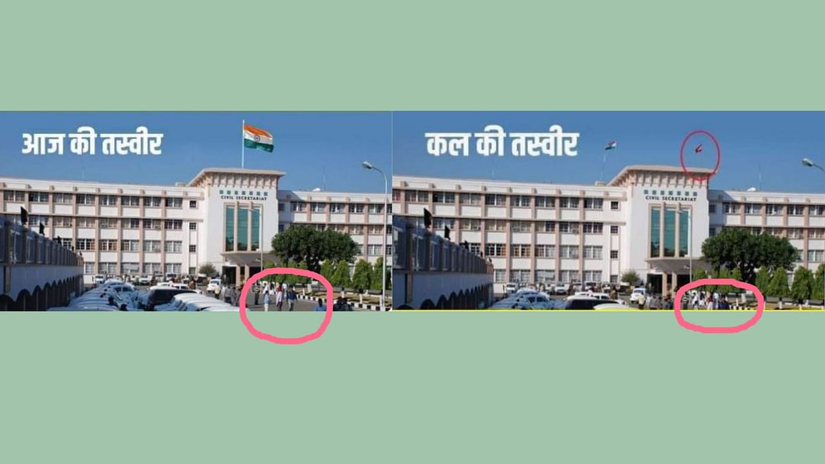 The claim says the flag of J&K has been taken down from the Secretariat post the abrogation of Article 370.