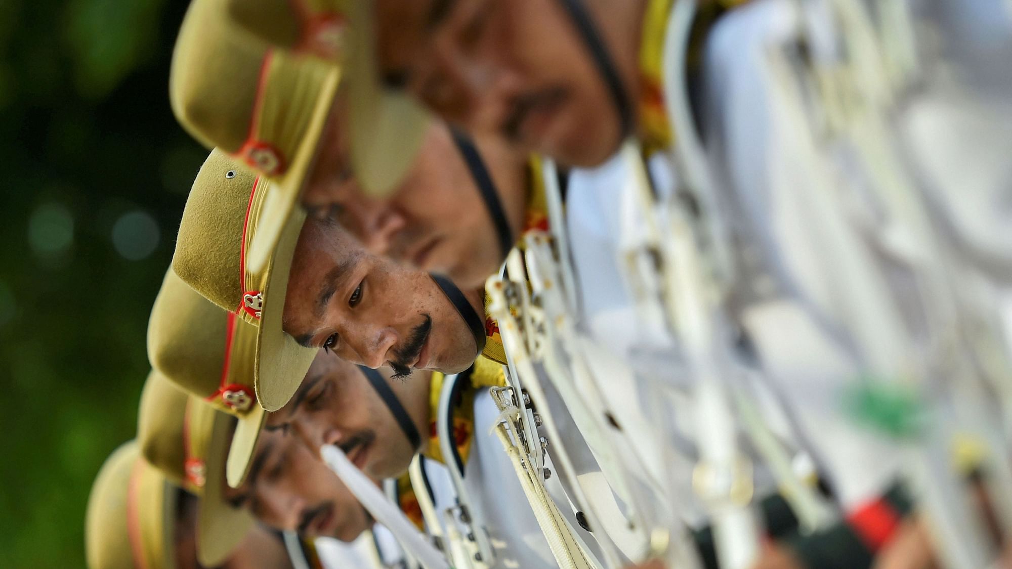 Army jawans perform during ‘Kargil Vijay Diwas’ celebrations at India Gate in New Delhi, on 28 July. 