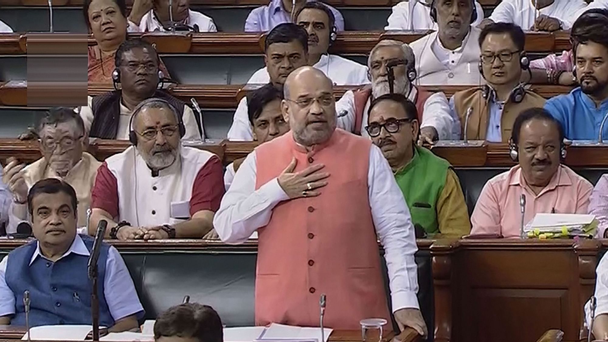 Home Minister Amit Shah in Parliament on Tuesday