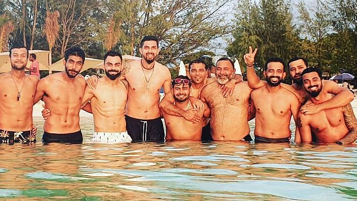 The Indian cricket team enjoyed a day at the beach ahead of their two-match Test series against West Indies.