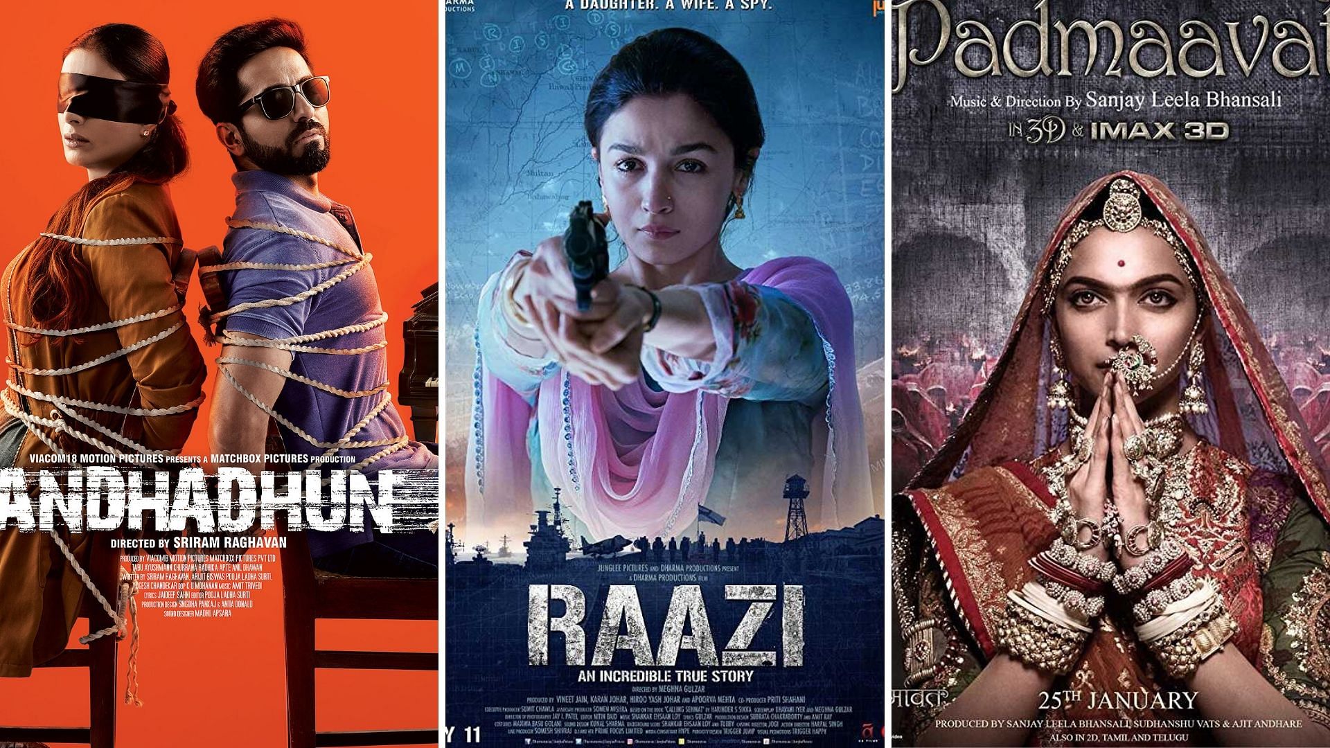 <i>Andhadhun</i>, <i>Raazi </i>and <i>Padmaavat </i>have been nominated for 20th edition of International Indian Film Academy  Awards (IIFA).